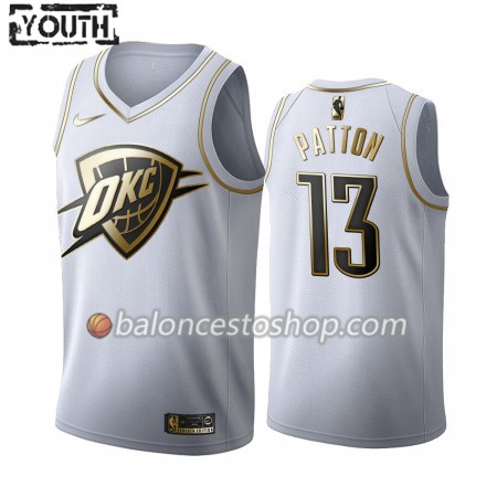 Camiseta Niños NBA Oklahoma City Thunder Justin Patton 13 2019-20 Nike Blanco Golden Edition Swingman